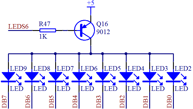 图4-12  LED 小灯电路图