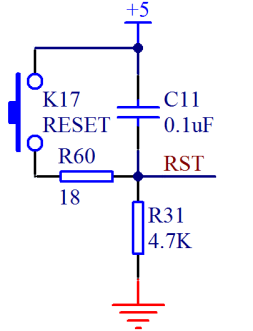 图8-5  单片机复位电路
