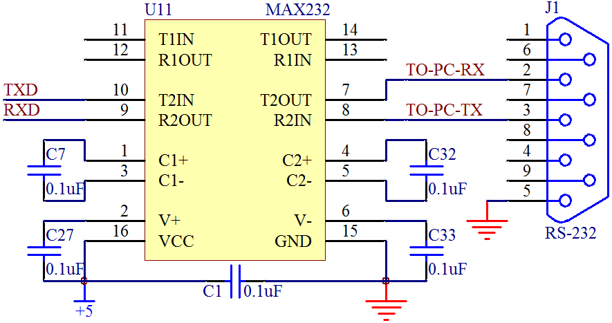 图 11-4  MAX232 转接图