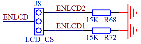 图 12-3  液晶使能引脚的下拉电阻