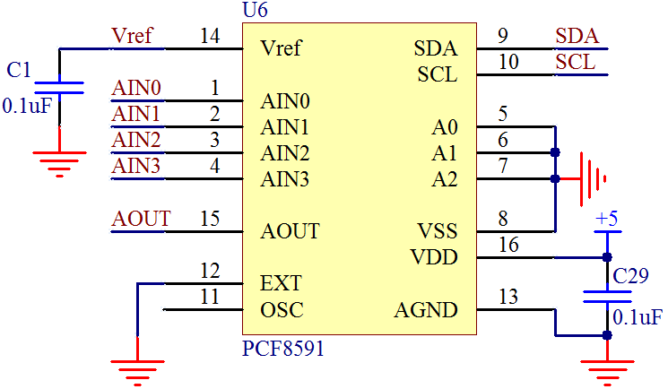 图 17-3  PCF8591 原理图