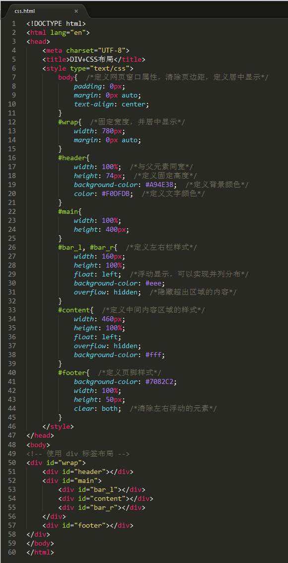 代码在 Sublime Text 中的显示效果