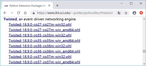 Twisted 包的下载链接