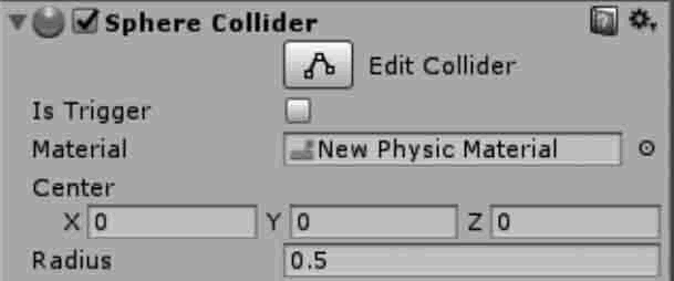Sphere Collider参数设置