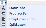 状态栏中允许添加的控件