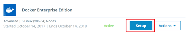 选择已订阅的Docker EE，单击Setup