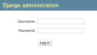 Django admin login screen