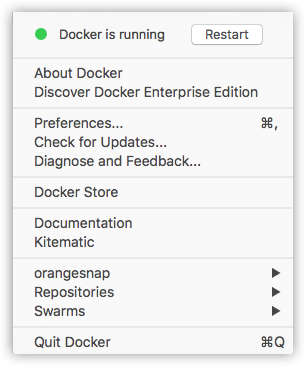 Docker context menu