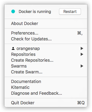 Docker context menu