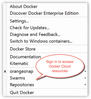 Docker Cloud sign-in