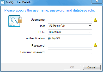 MySQL Installer - MySQL Server Configuration: User Accounts and Roles: Adding a User